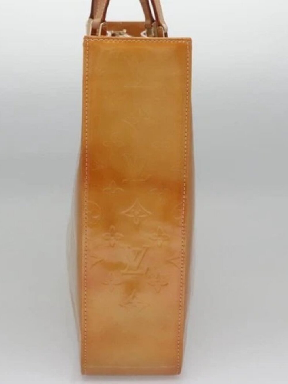 LOUIS VUITTON Monogram Vernis Columbus Tote Bag Beige M91023 LV Auth 100753 - Picture 3 of 16